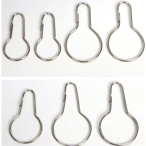 12pcs Iron Curtain Open Gourd Rings Carabiner Keychain Clip Window Curtains Hook Accessories Bath Shower Curtains Rods Clamp
