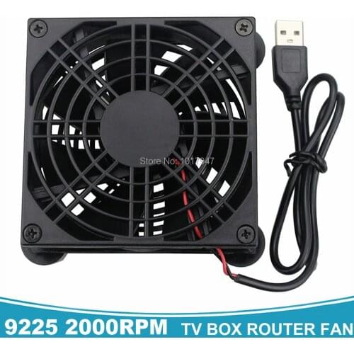 2PCS Gdstime 92mm TV Box Wireless Router Cooling Fan DC 5V USB Power Cooler 92x92x25mm 9CM With Protective Net