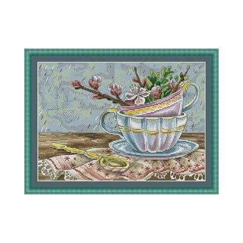 22.-my spring Counted Cross Stitch 11CT 14CT 18CT DIY Cross Stitch Kits Embroidery Needlework Sets