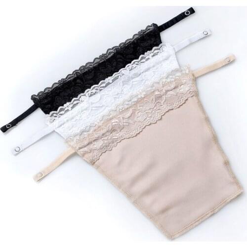 3pcs/Lot Womens Wrapped Chest Sexy Lace Anti Emptied Boob Tube Top Metal Buckle Corset Cover Free Shipping