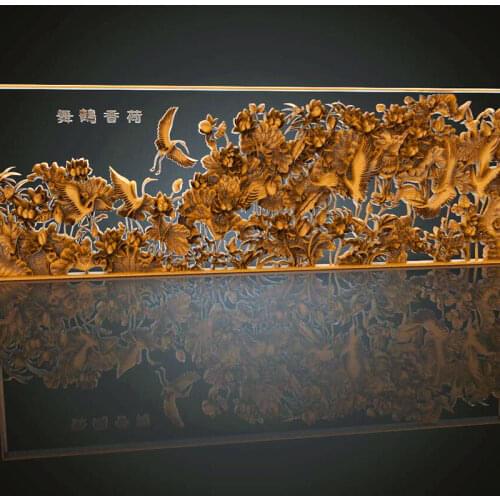 Landscape Jungle crane 3D model relief STL for cnc router carving and engraving artcam aspire