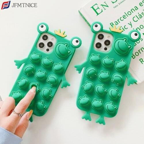 3D Cartoon Case for Xiaomi Redmi Note 10 9 8 Pro Poco X3 Pro F3 M3 Mi 11 10 9 9T Push It Bubble Relieve Stress Toys Soft Cover