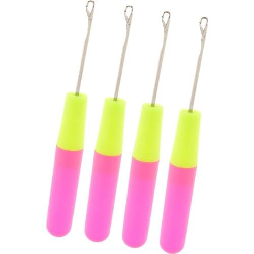 4Pieces Weaving Latch Hook Crochet Needle Set for Micro Braid Hair