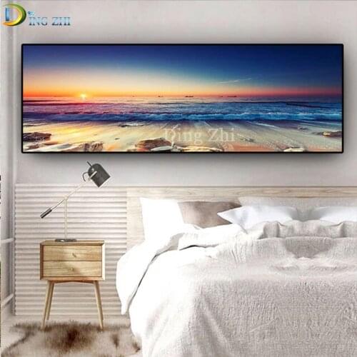 5D DIY Diamond Painting Full Square Round Rhinestone Embroidery "Ocean Wave Sunset "Cross Stitch Mosaic Home Wall Decoration