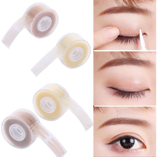 600pcs Double Eyelid Tape Invisible Fold Double Eyelid Sticker Clear Beige Stripe Self-adhesive Natural Eyelid Paste Makeup Tool