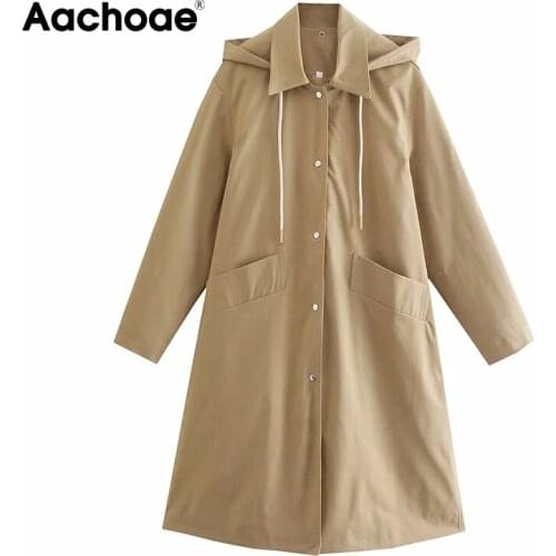 Aachoae Women's Hooded Trench Coats