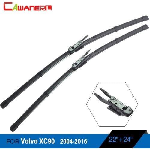 Cawanerl Auto Frameless Wiper Blades Car Soft Rubber Bracketless Windshield 1Pair For Volvo XC90 2004-2016