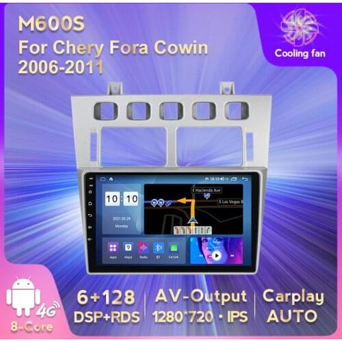 9 Inch IPS Screen Player 6GB+128GB for CHERY FORA COWIN 2006 - 2011 Car Multimedia Audio Stereo Support Carplay Auto 1080P Video