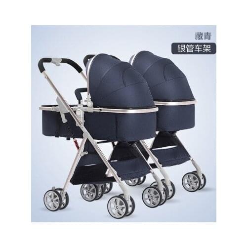 Twins Baby Stroller Double Stroller 2-in-1 Detachable Can Sit Light Folding Car Double Strollwr Carts Cochecito Bebe 3 En 1