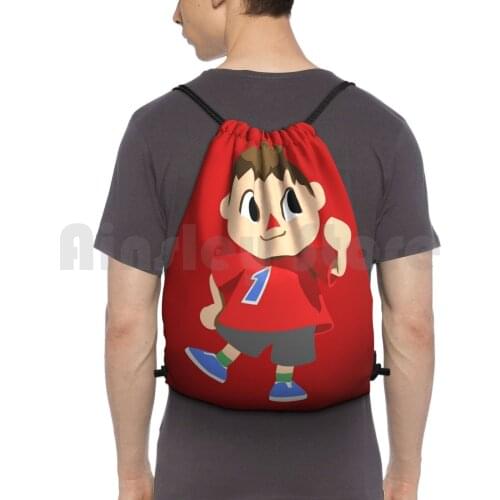Friendly Villager Is Friendly Backpack Drawstring Bags Gym Bag Waterproof Animal Villager Super Smash Bros 3Ds Wii U