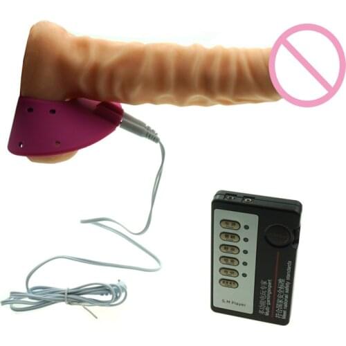 Electro Shock Male Cock Ring Parachute Ball Stretcher Bondage Penis Rings ,Electric Scrotum Rings Medical Adult Sex Toys For Men