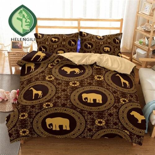 HELENGILI 3D Bedding Set Bohemia Print Duvet cover set lifelike bedclothes with pillowcase bed set home Textiles #2-08