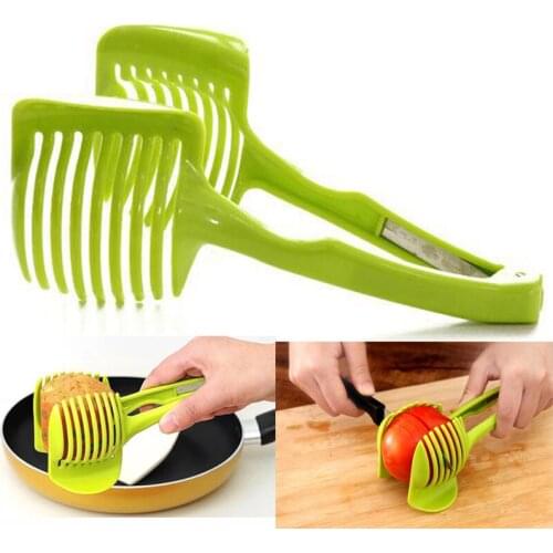 Multi-function Kitchen Fruits Food Slice Assistant Tomato Lemon Slicer Handheld Circular Clip Kitchen Tools