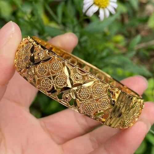Fashion Gold Color Ethiopian Africa Saudi Arabia Bangles Dubai Bangles For Women Bride Wedding Sudan Bracelet Jewelry Gifts
