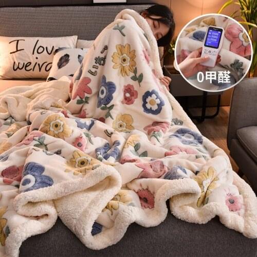 New Double blanket thickening faux lamb fur winter nap cover coral fleece warm flannel duvet cover comfortable