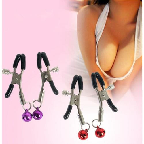 One pair of With bell nipple clamps jewelry breast stimulate massager bdsm adult games erotic sex toys for woman flirt products