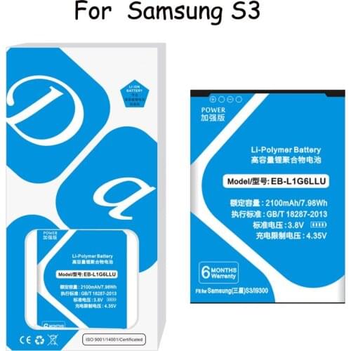 Battery EB-L1G6LLU/EB535163LU 2100mAh For Samsung Galaxy S3 SIII I9300 I9308 i9082 i9305 T999 Battery