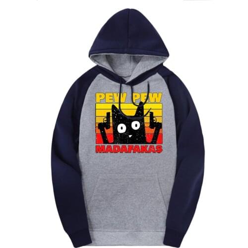 Pew Madafakas Sweatshirts Man Raglan Hooded Fashion Tracksuits Autumn Winter Harajuku Solid Hoodies Male Breathable Punk Clothes