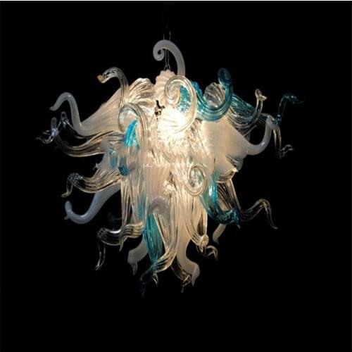 High Ceiling Lamp Restaurant Stair Light European Style Lighting Turquoise Chandelier Wonderful Murano Art Antique Glass Lamps