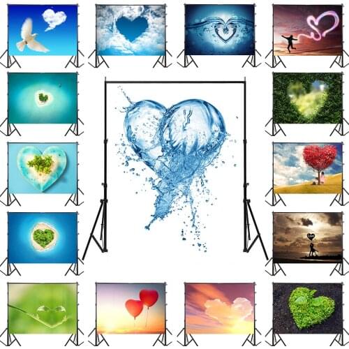 Nature Heart-shaped Background Photo Cloth Canvas Foldable Photo Studio Video Photography Backdrop Wall Art Decor Picture