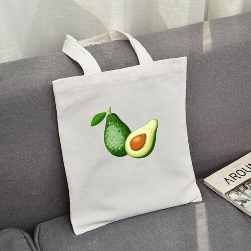 Realistic Avocado Print Duty Canvas Tote Bag Hot School Books Trip Bag Women Shoulder Bag Funny Shopping Bags Fresh Sweet Art