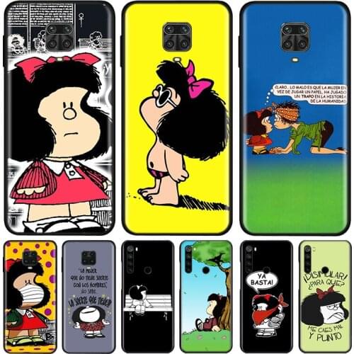 Cartoon Girl Mafalda Silicone TPU Cover For Xiaomi Redmi Note 9 9C 9A 9i 9T 9S 8 8T 7 6 5 5A 4 4X Pro Max Phone Case