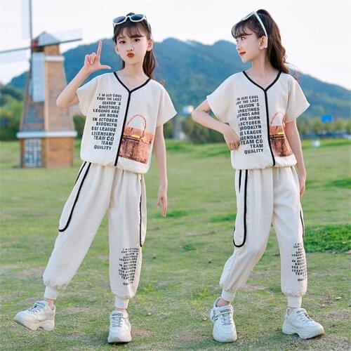 Tracksuit For Girls Clothing Sets Summer Girl Clothing letter Outfit Suit Kids Clothes Teenage Children Clothing10 12 15 Year