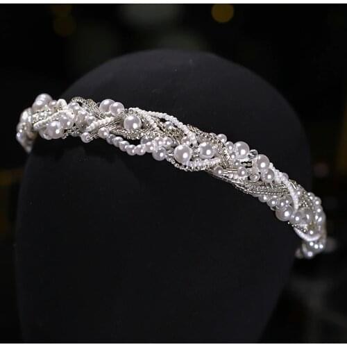 Bride handmade rice beads twisted flower headdress wedding wedding headdress hair accessories bridal jewelry LXH