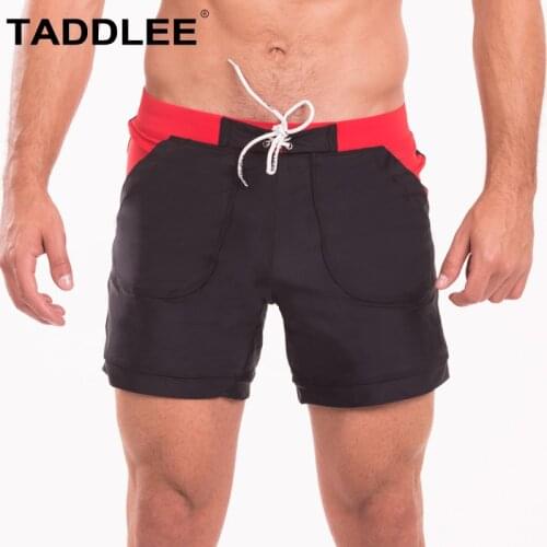 Taddlee Sexy Men' Swimwear Swimsuits Swimming Boxer Briefs Trunks Boardshorts Basic Long Beach Shorts Bathing Suits Quick Drying