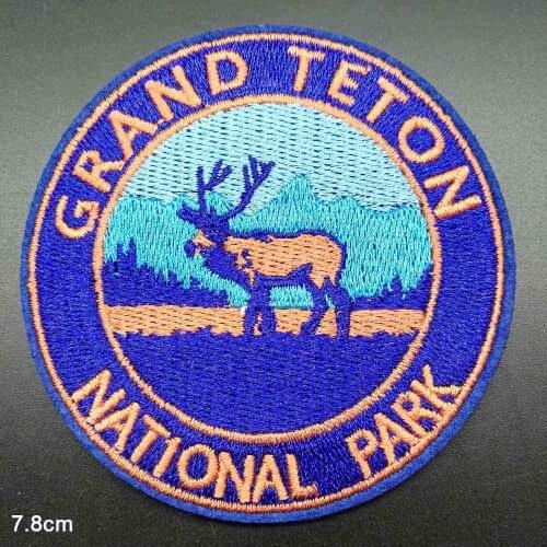 Letters National Park Deer Bear Iron On Full Embroidery Embroidered Clothes Patches For Clothing Stickers Garment Wholesale