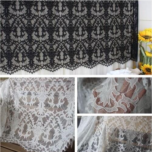 1.5 meters wide export high-quality pressed yarn, retro palace eyelashes lace fabric, DIY dress accessories