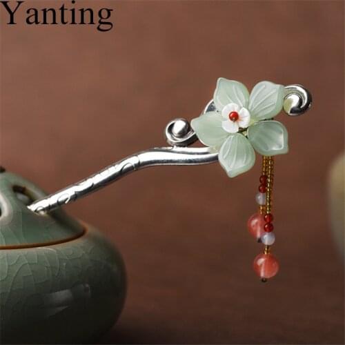 Yanting Women Hair Stick Handmade Vintage Hair Ornaments Accessories For Women Head Jewelry Natural Shell Flower Gift 020
