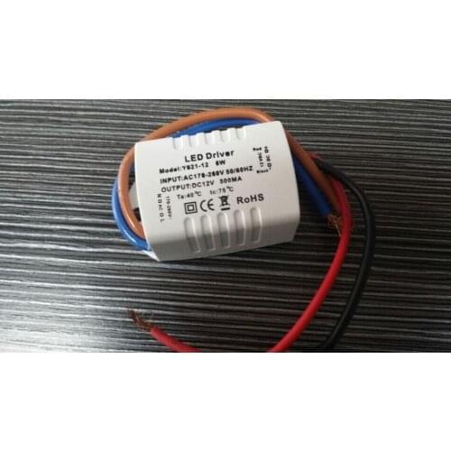 10 pieces By CE 6W AC 170-260 V LED Driver 500mA DC 12 V Power Supply Constant Current For Ceiling Lamp