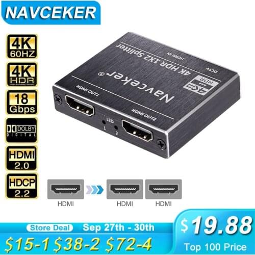 2020 ZY-HS20B UHD HDMI 2.0 Splitter 1x2 4K 60Hz HDMI 2.0 Splitter HDCP 2.2 Splitter HDMI 2.0 1 In 2 Out For PS4 XBox Projector