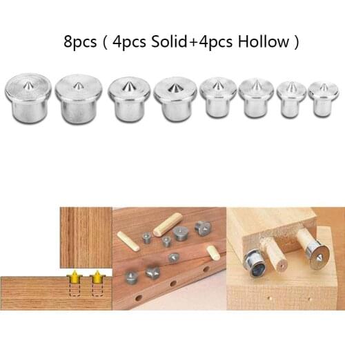 8Pcs Dowel Centre Point 6mm 8mm 10mm 12mm Locating Pins Fasteners Wood Timber Marker Hole Tenon Center Set For Soft Hard Wood