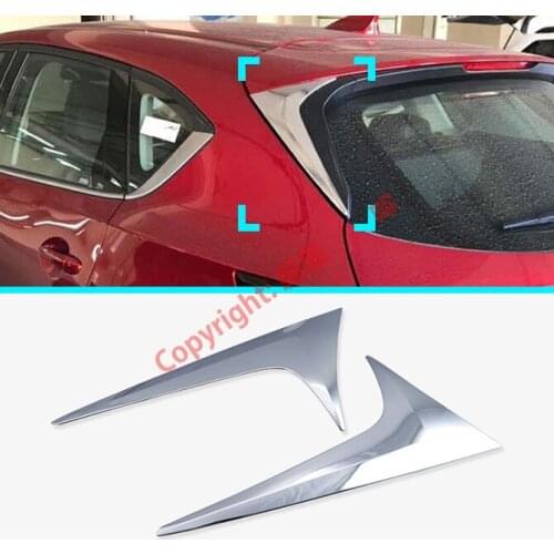 ABS Chrome Rear Window Spoiler Side Pillar Post Cover Trim Molding For Mazda CX-5 2017 2018 2019
