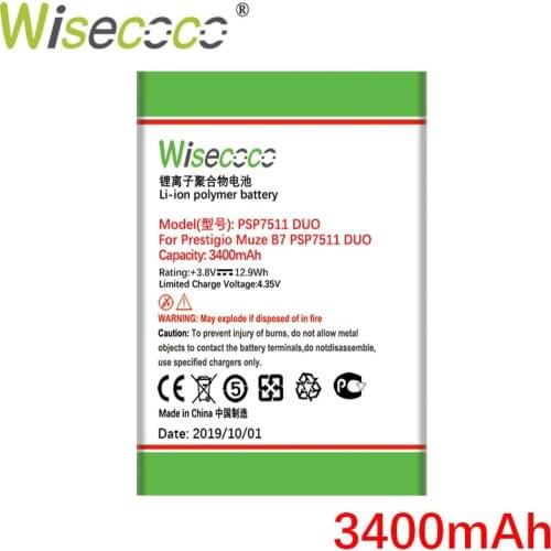 Wisecoco 3000mAh Newly Produced Battery For Prestigio Muze B7 PSP7511 DUO PSP 7511DUO Phone Battery Replace + Tracking Number