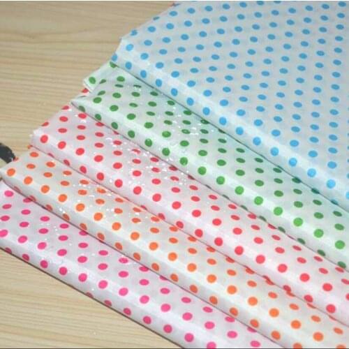 10 meters*150cm 190T coated white Taffeta cute dot print waterproof lightweight raincoat fabric apron sleeve cloth dogs fabric