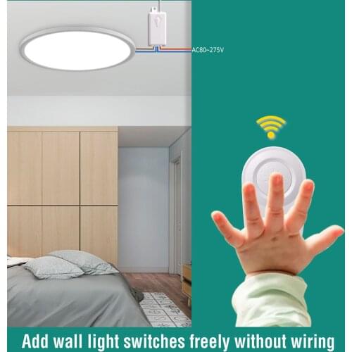 UVEVER 433Mhz wireless Wall Switch rf 86 wall panel transmitter Safety Switch and AC 110V 220V relay interruptor for Light Lamp