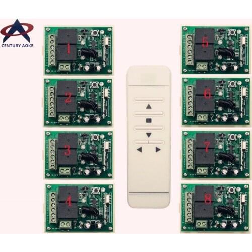 CENTURY AOKE Tubular motor garage door / projection screen / shutters DC12V RF Wireless Remote Control switch & 8* Receivers