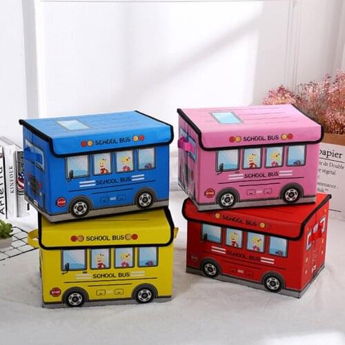 Household Children Foldable Cartoon Sundries Toy Storage Box Waterproof Non-woven Kids Collapsible Car Storage Trunk Toy Baskets