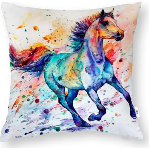 Throw Pillow Cover Glasses horse dog Cat Animal Decorative Square Pillow Case 18"X18" Pillowcase Home Decor for Sofa Bedroom