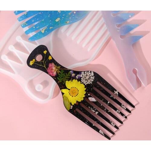 DM166 DIY Africa Comb Epoxy Resin Silicone Molds Hair Pick Mould Afrio Resina Silicon Epoxy Craft Jewelry Accessories