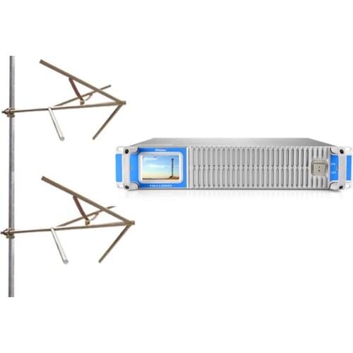 FSN-350W 350 Watts FM Broadcasting Radio Transmitter + 2 Bay Circular Polarization Antenna + 20 Meters Cable For Radio Station