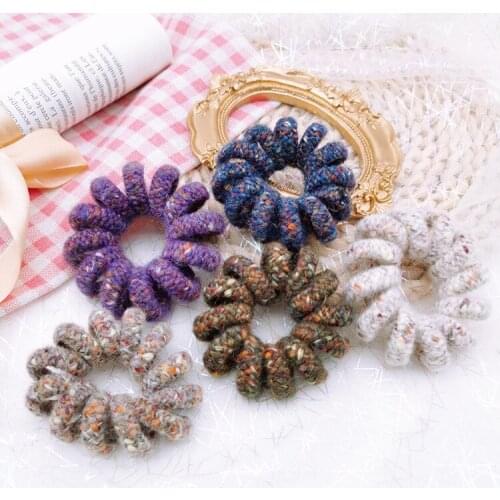 Tie Hair Rubber Band Plush Hair Ring Female Simple Ball Head Phone Cord Hair Rope Headdress
