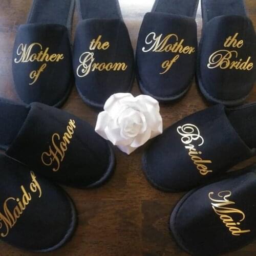 Customize name slippers Birthday Anniversary Engagement wedding proposal party bride Bridesmaid gifts hen party spa slippers