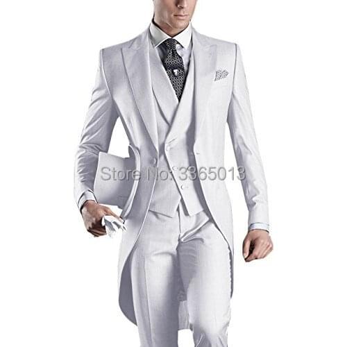 JELTONEWIN Italian 3 Piece Suit Gentleman Formal Groom Wear Tuxedo For Men White Tailcoat Dinner Party Wedding Suits