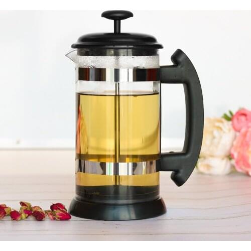 1000ml Stainless Steel French Press Pot Cafetiere Coffee Cup Borosilicate Glass Coffee Maker Tea Filter Tea Maker Scented Tea