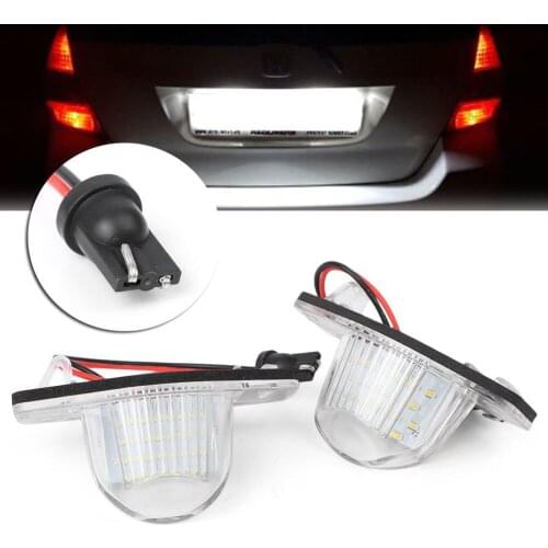 2Pcs White Car License Number Plate Light 18 LED Lamp For Honda CR-V HR-V FR-V Fit Jazz Odyssey Stream Crosstour Insight