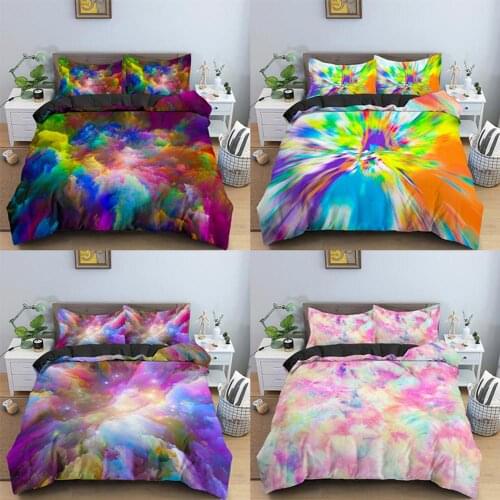 2/3pcs Bedding Set Mystic Art Tie Dyeing Bed Sets Colorful Duvet Cover European size King Queen Quilt Cover Comforter Cover